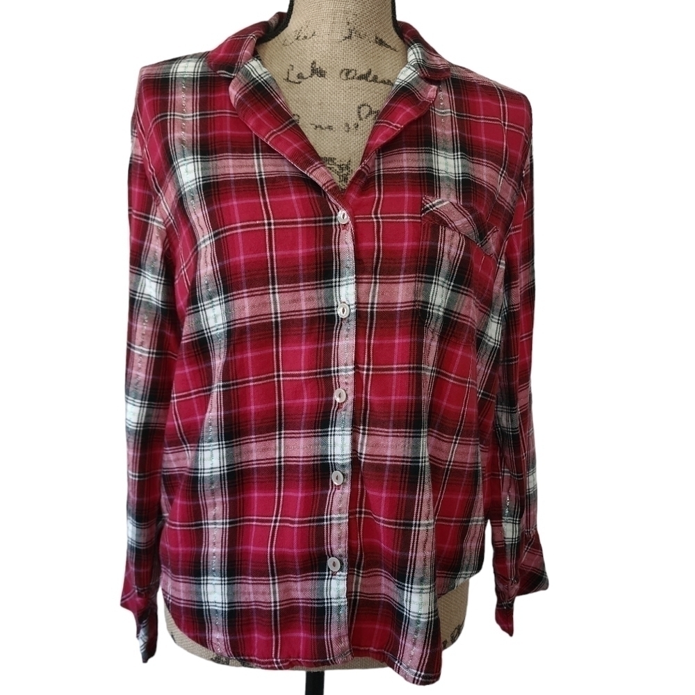Victoria's Secret Plaid Pajama Top - Small